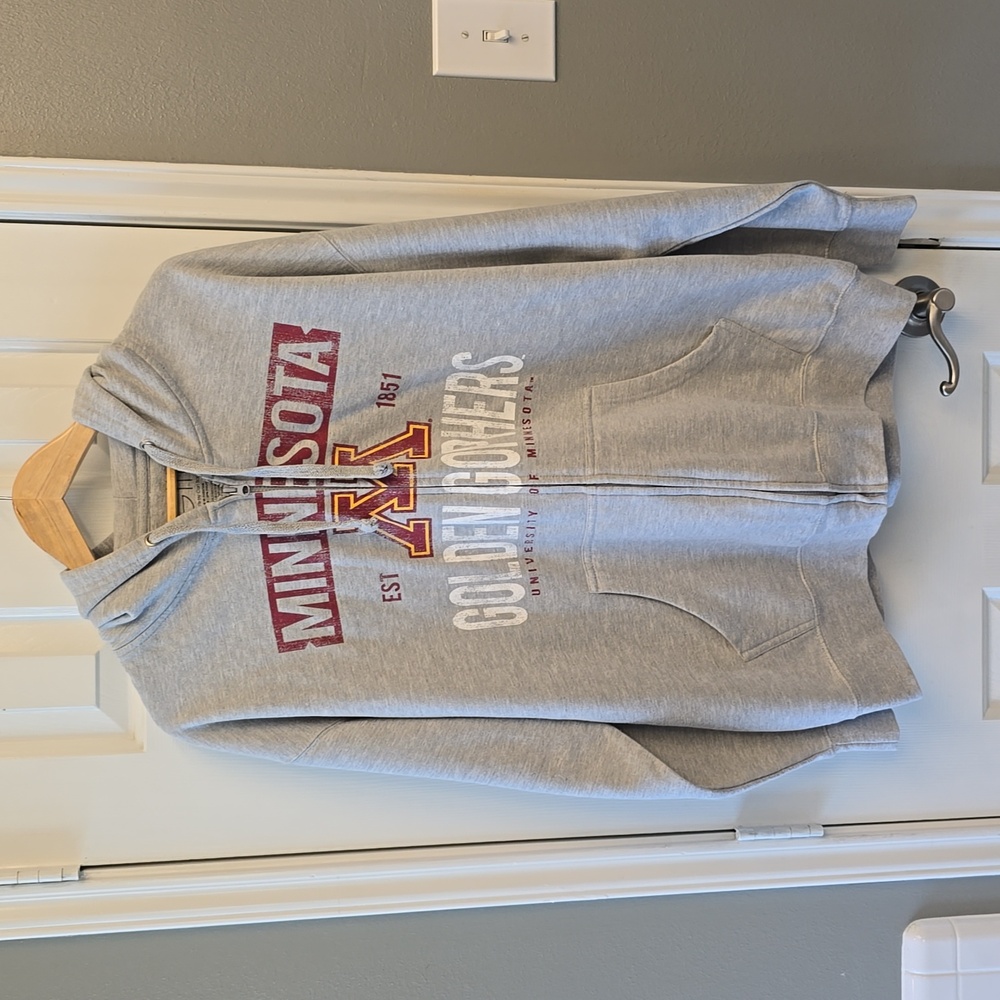 Minnesota Golden Gophers Mens Detressed Zip Hoodie